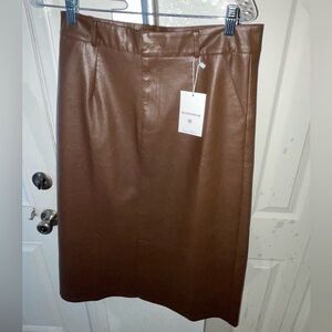 Elegant Brown Pencil Skirt